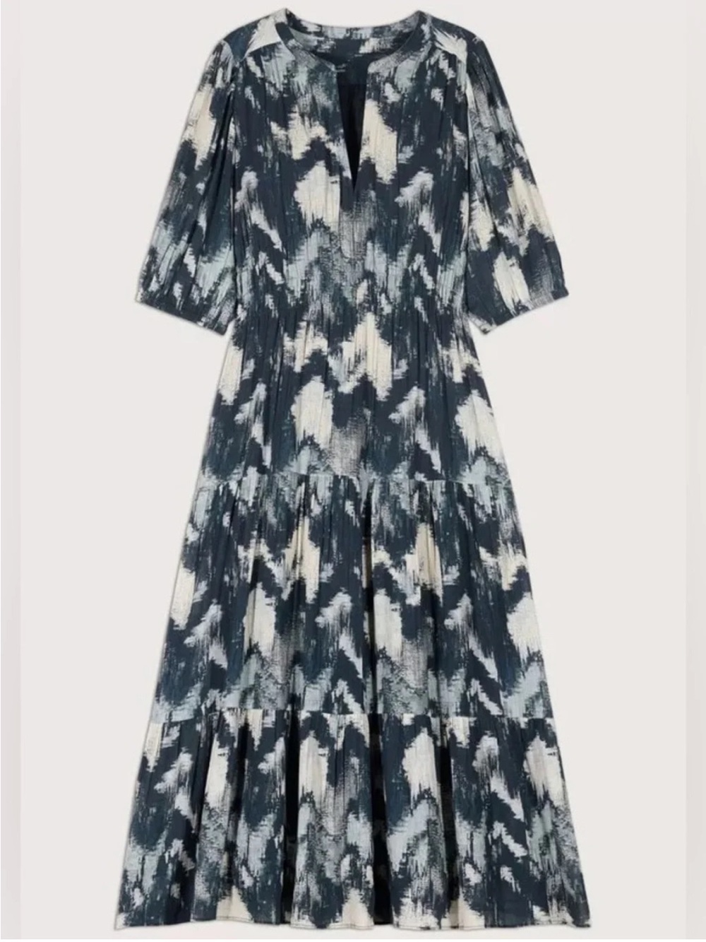 ba&sh Anissa Dress M NWT Black Abstract Print Cotton Midi $395